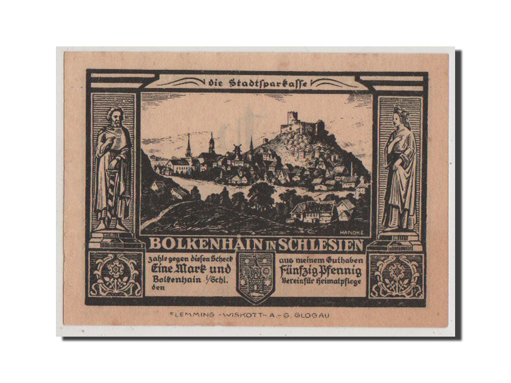 Banknote, Germany, Bolkenhain, 1.5 Mark, AU(55-58), Mehl:137.1