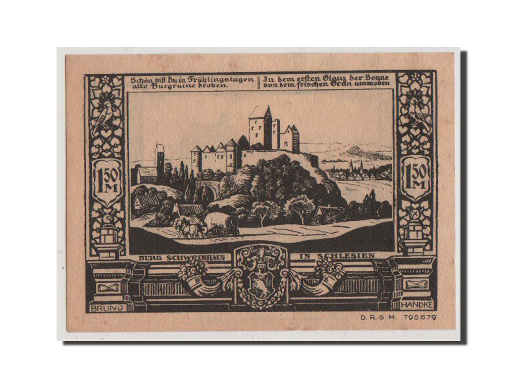 Banknote, Germany, Bolkenhain, 1.5 Mark, AU(55-58), Mehl:137.1