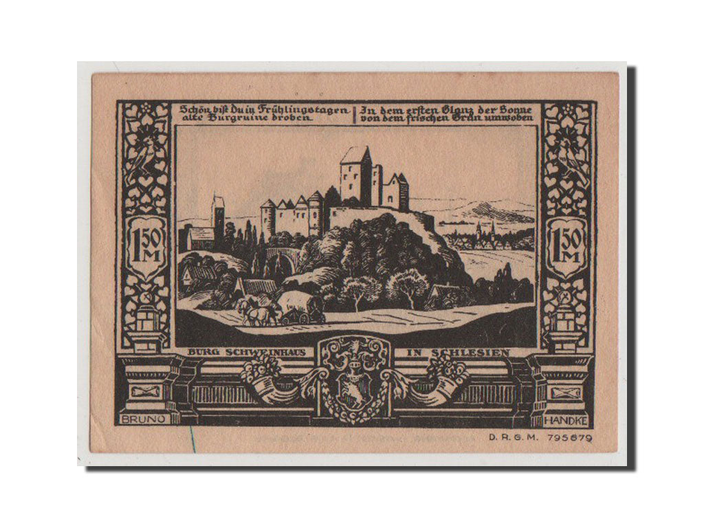Banknote, Germany, Bolkenhain, 1.5 Mark, 1922, AU(55-58), Mehl:137.1