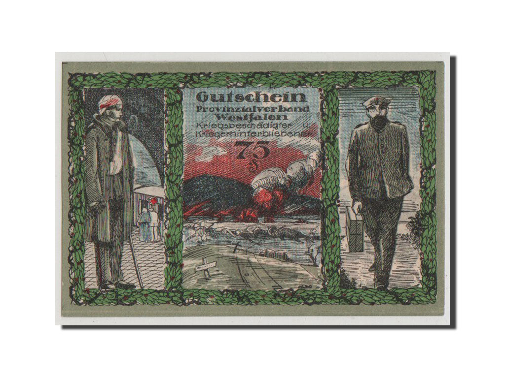 Banknote, Germany, Bochum Provinzialverband Kriegsbeschadigter, 75 Pfennig