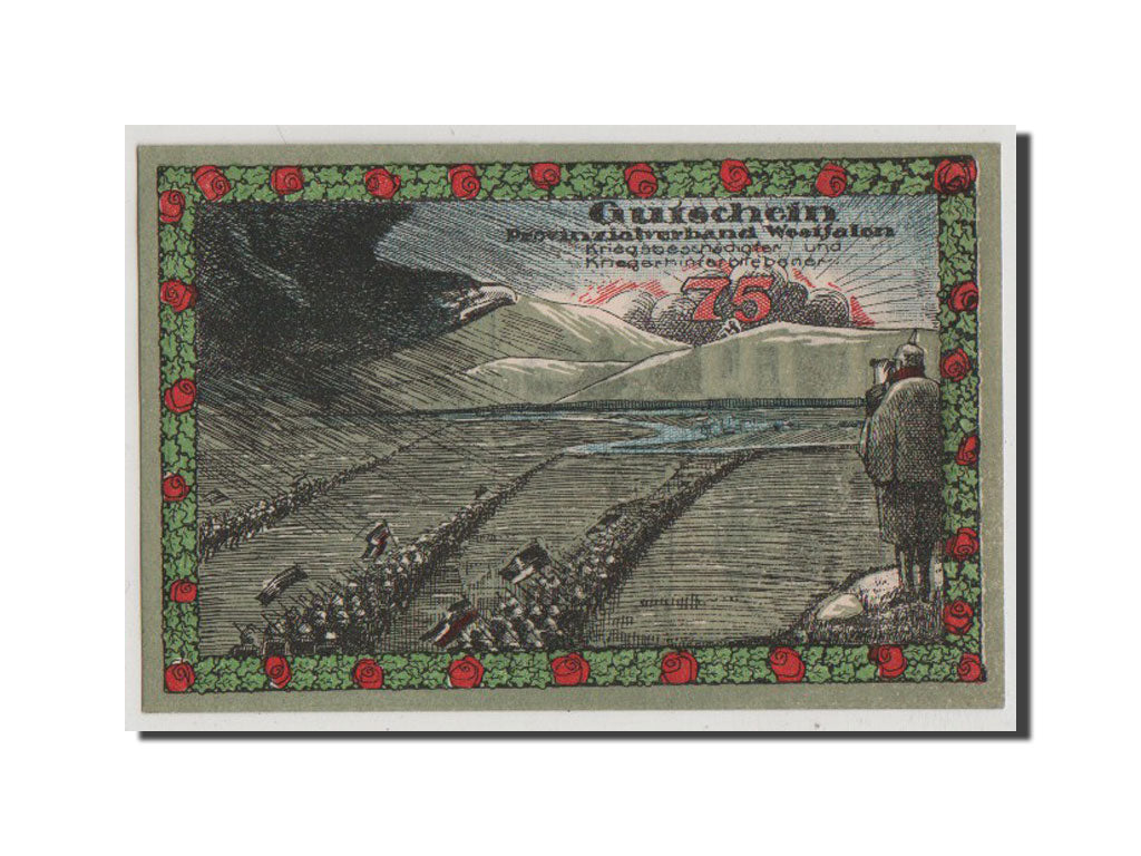 Banknote, Germany, Bochum Provinzialverband Kriegsbeschadigter, 75 Pfennig