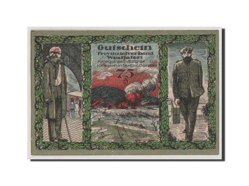Banknote, Germany, Bochum Provinzialverband Kriegsbeschadigter, 75 Pfennig
