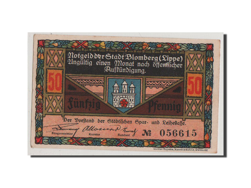 Billet, Allemagne, Blomberg, 50 Pfennig, 1921, SUP, Mehl:122.2a