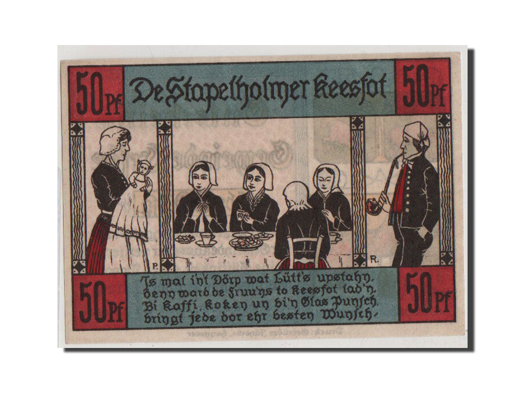 Geldschein, Deutschland, Schleswig-Holstein, 50 Pfennig, VZ, Mehl:340.1