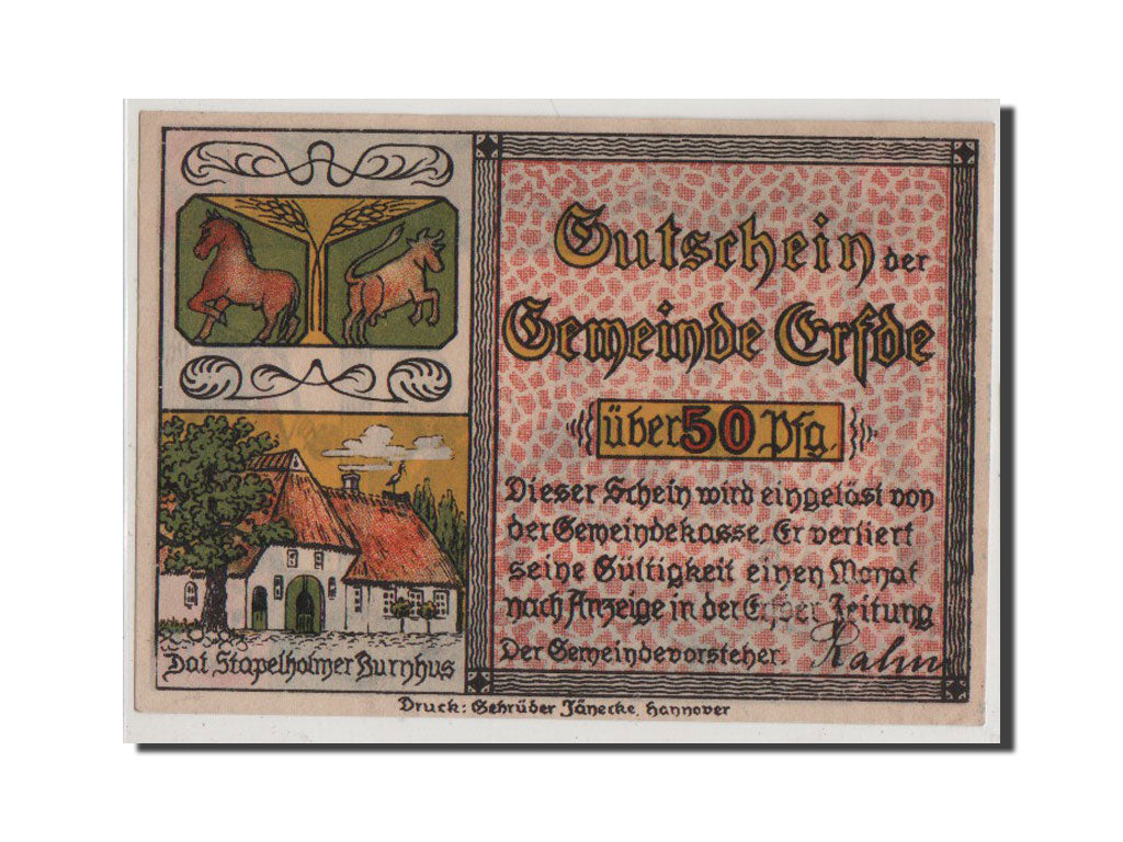 Banconote, Germania, Schleswig-Holstein, 50 Pfennig, SPL-, Mehl:340.1