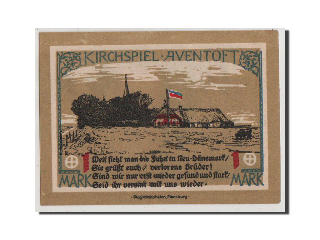 Banconote, Germania, Aventoft Kirchenvorstand, 1 Mark, 1921, SPL-, Mehl:57.1