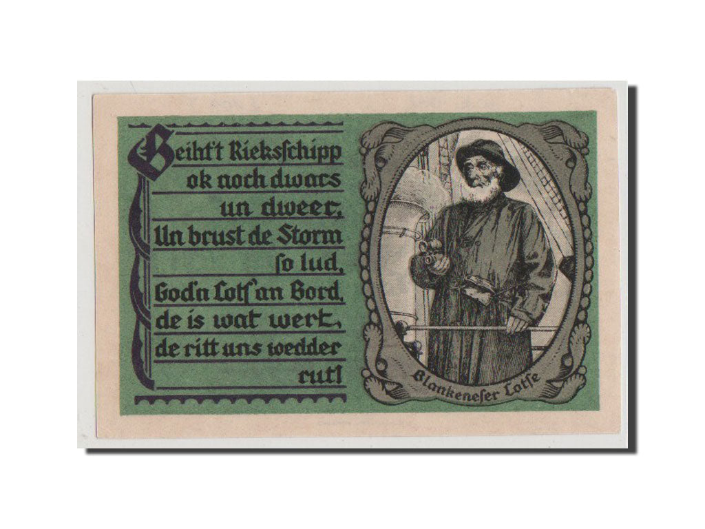 Geldschein, Deutschland, Blankenese Gemeindesparkasse, 50 Pfennig, 1921, VZ