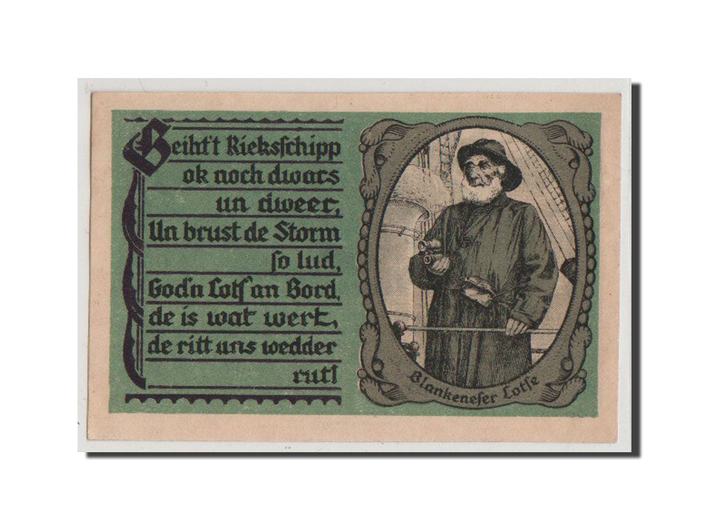 Banconote, Germania, Blankenese Gemeindesparkasse, 50 Pfennig, 1921, SPL-