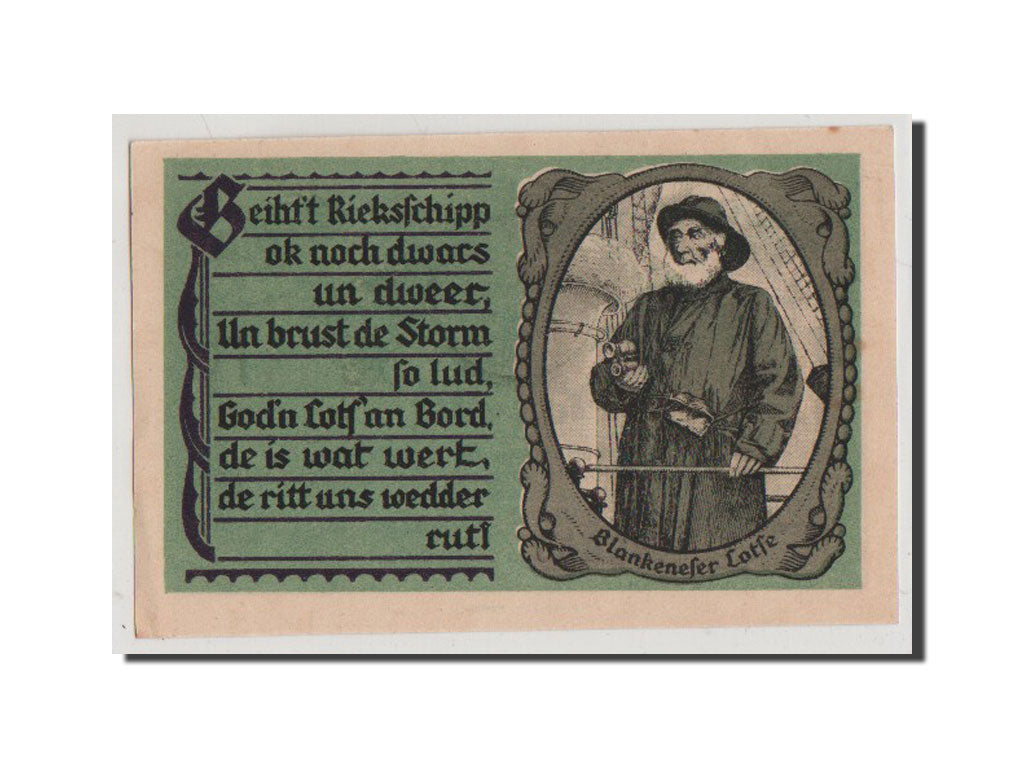 Banconote, Germania, Blankenese Gemeindesparkasse, 50 Pfennig, 1921, SPL-