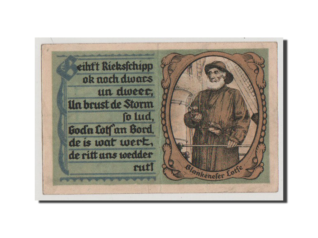 Banconote, Germania, Blankenese Gemeindesparkasse, 50 Pfennig, 1921, SPL-