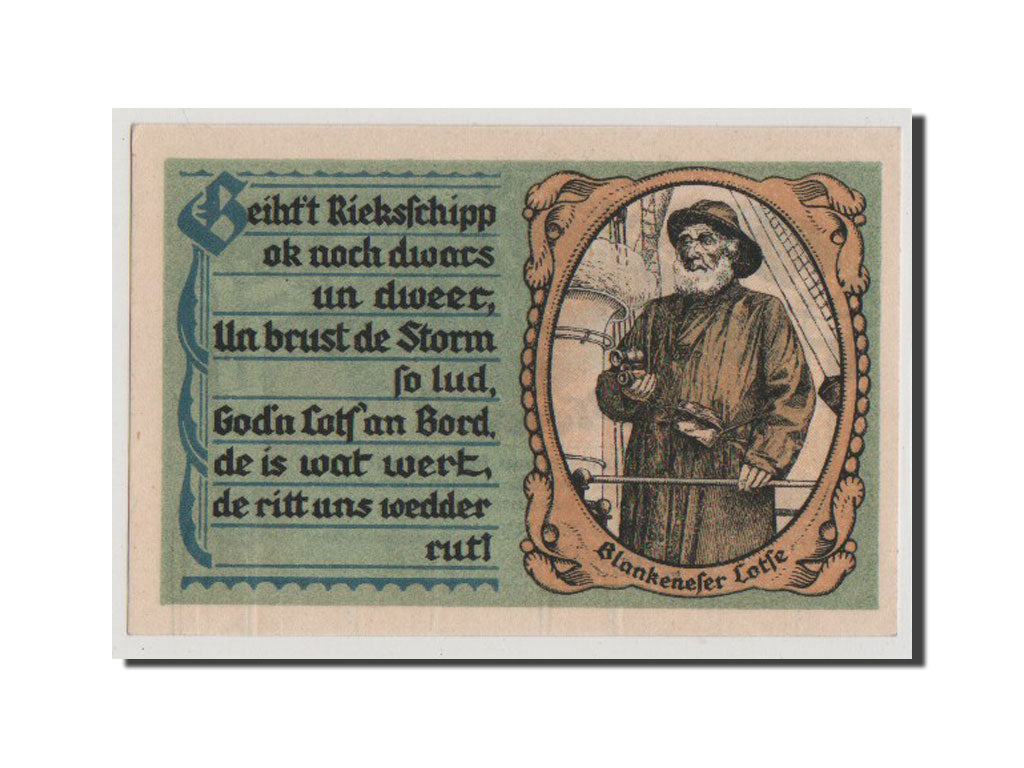 Banconote, Germania, Blankenese Gemeindesparkasse, 50 Pfennig, 1921, SPL-