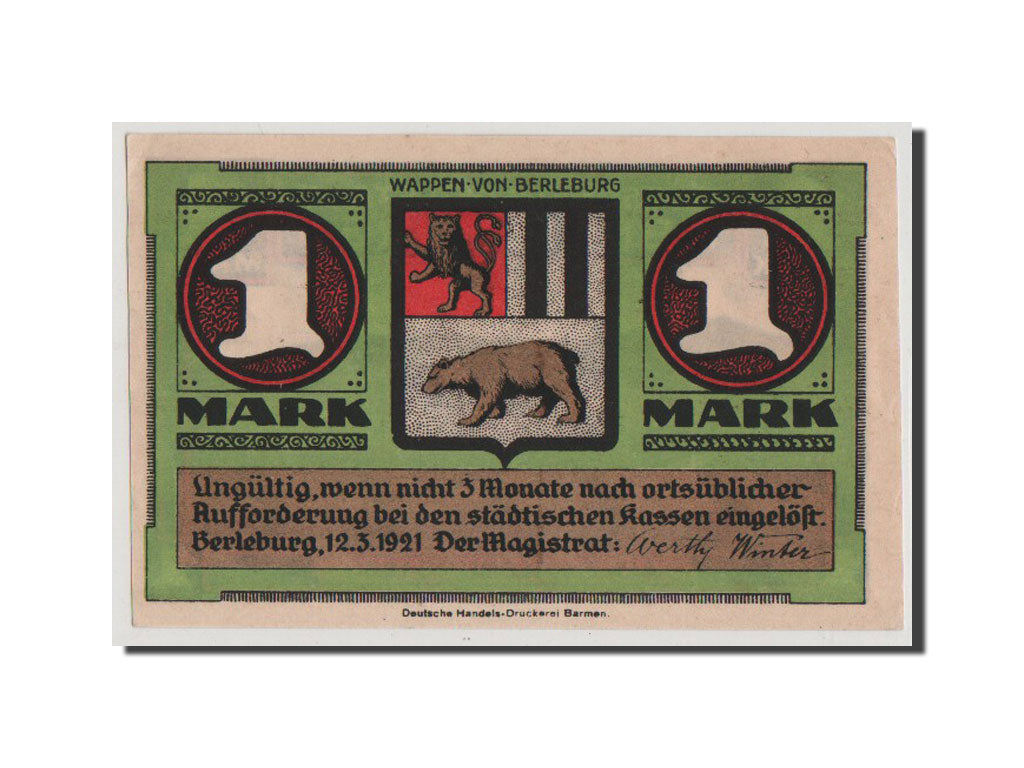 Billet, Allemagne, Berleburg Stadt, 1 Mark, 1921, SUP, Mehl:80.1