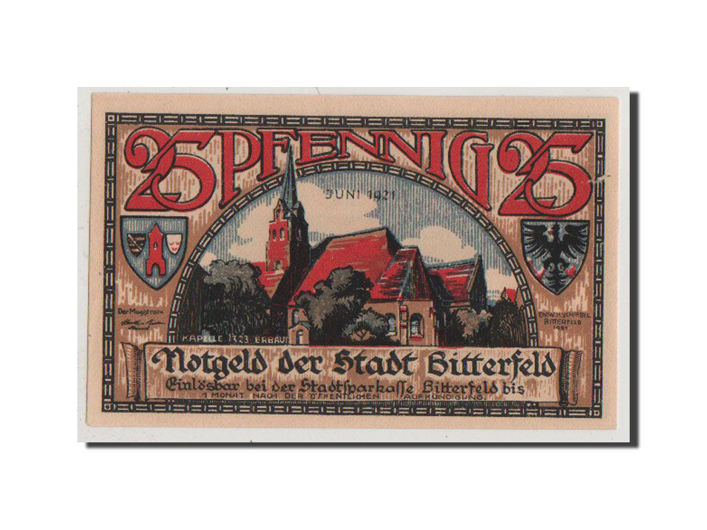 Billet, Allemagne, Bitterfeld Stadt, 25 Pfennig, 1921, 1921-06-01, SUP