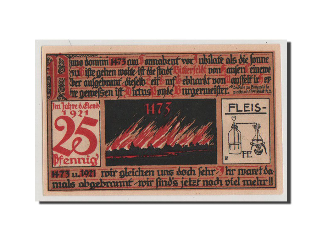 Billet, Allemagne, Bitterfeld Stadt, 25 Pfennig, 1921, 1921-06-01, SUP
