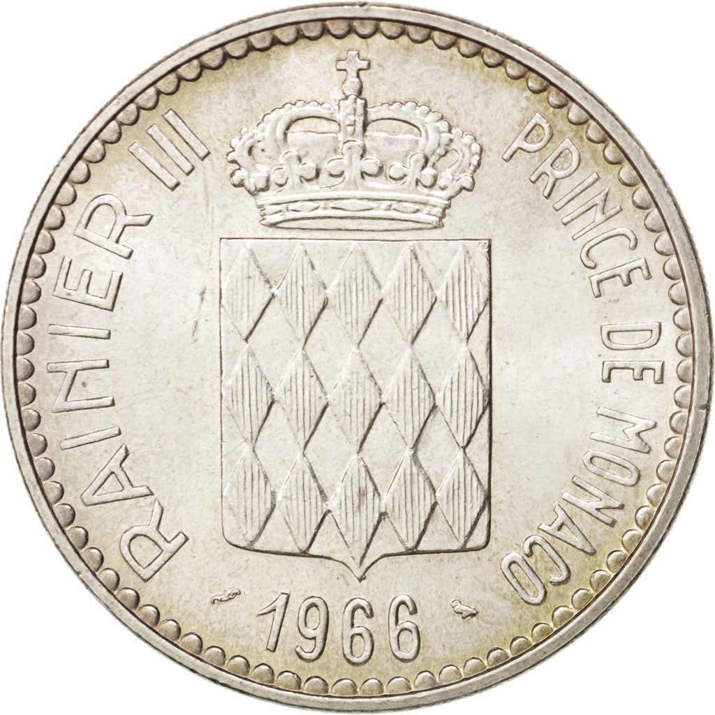 Münze, Monaco, Rainier III, 10 Francs, 1966, VZ, Silber, KM:146, Gadoury:155