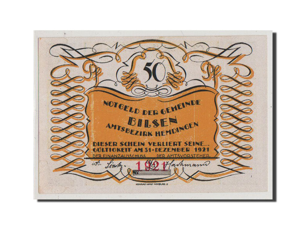 Geldschein, Deutschland, Bilsen, 50 Pfennig, 1921, VZ, Mehl:105.1