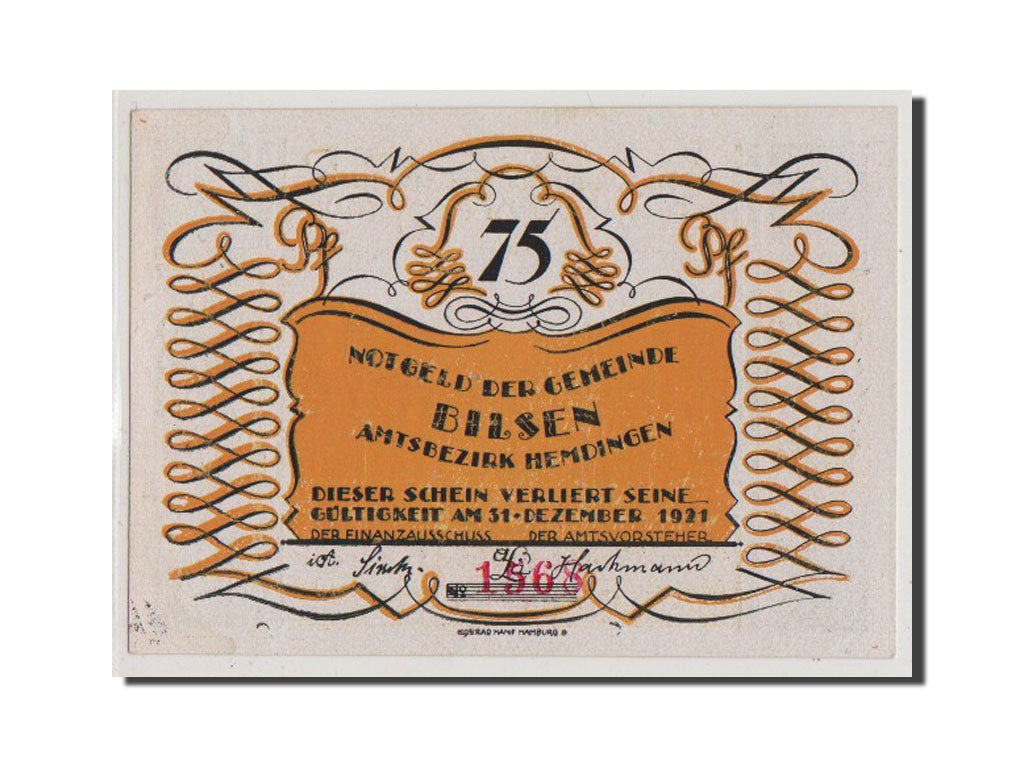 Banconote, Germania, Bilsen, 75 Pfennig, 1921, SPL-, Mehl:105.1