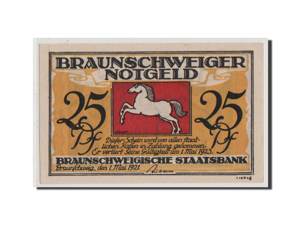 Banconote, Germania, Braunschweig, 25 Pfennig, 1921, SPL-, Mehl:155.1d