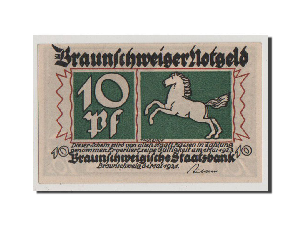 Billete, Alemania, Braunschweig, 10 Pfennig, 1921, EBC, Mehl:155.1c