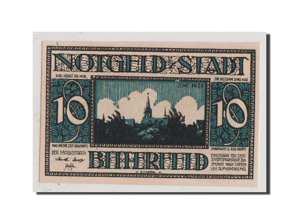 Banknote, Germany, Bitterfeld Stadt, 10 Pfennig, 1921, 1921-06-01, AU(55-58)