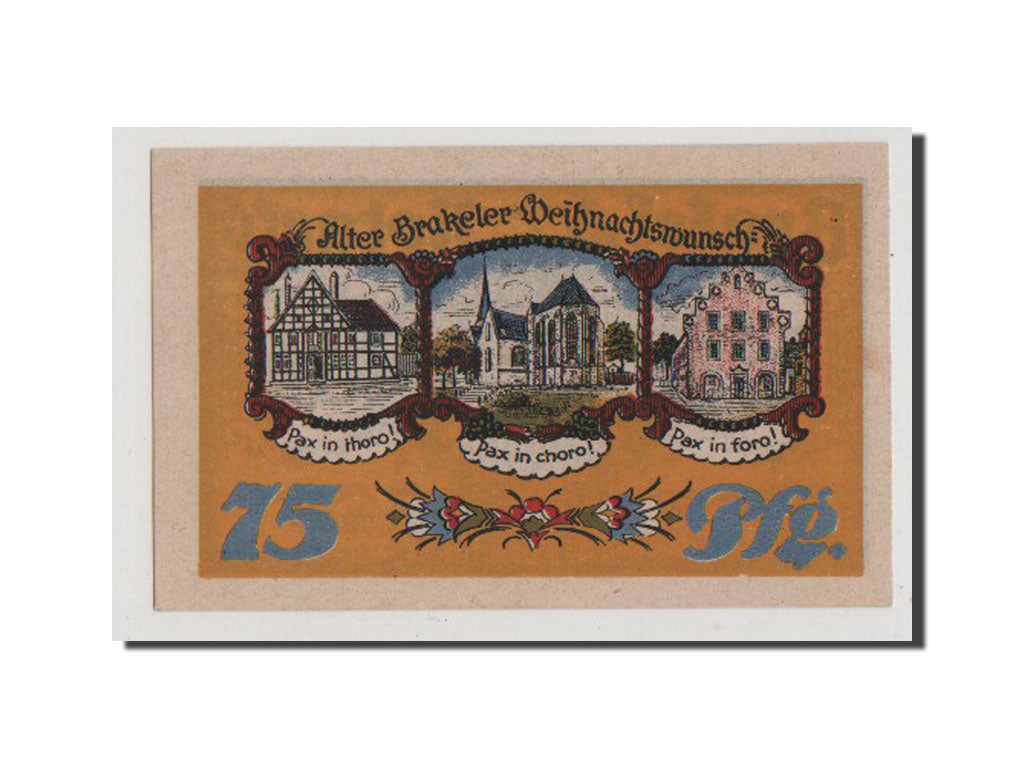 Banconote, Germania, Brakel Stadt, 75 Pfennig, 1921, SPL+, Mehl:150.1