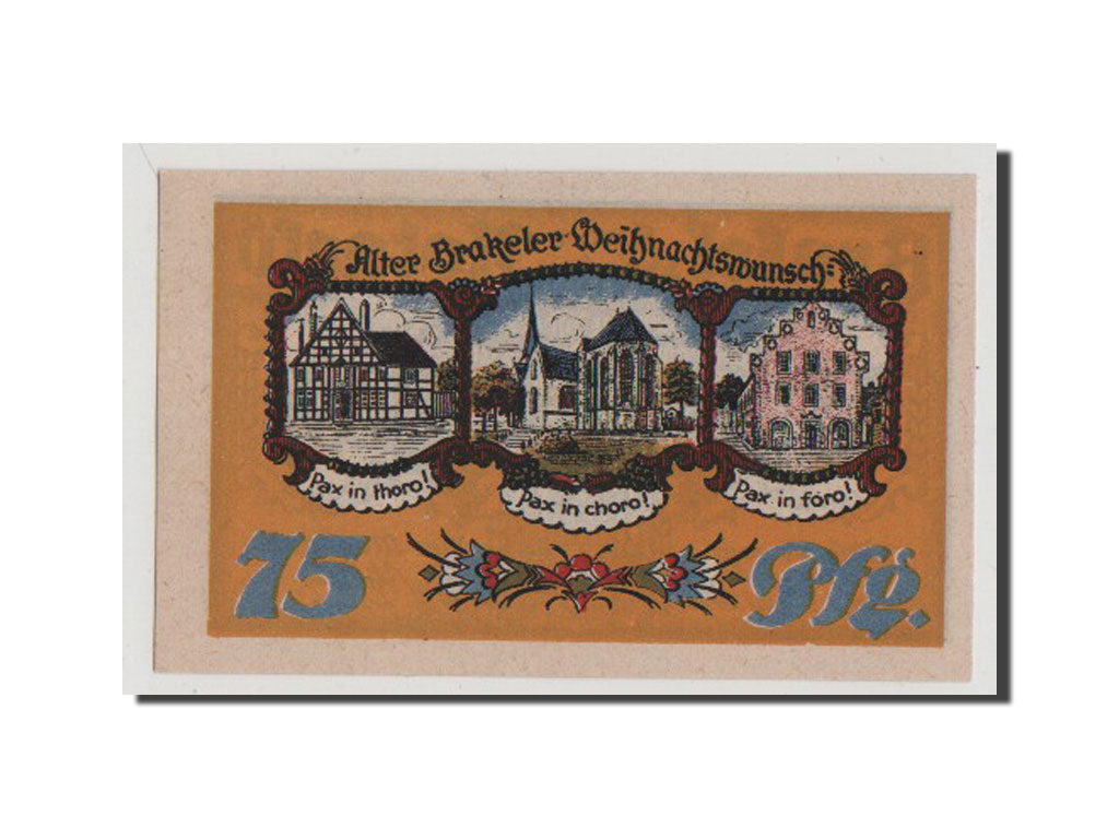 Billet, Allemagne, Brakel Stadt, 75 Pfennig, 1921, SPL+, Mehl:150.1