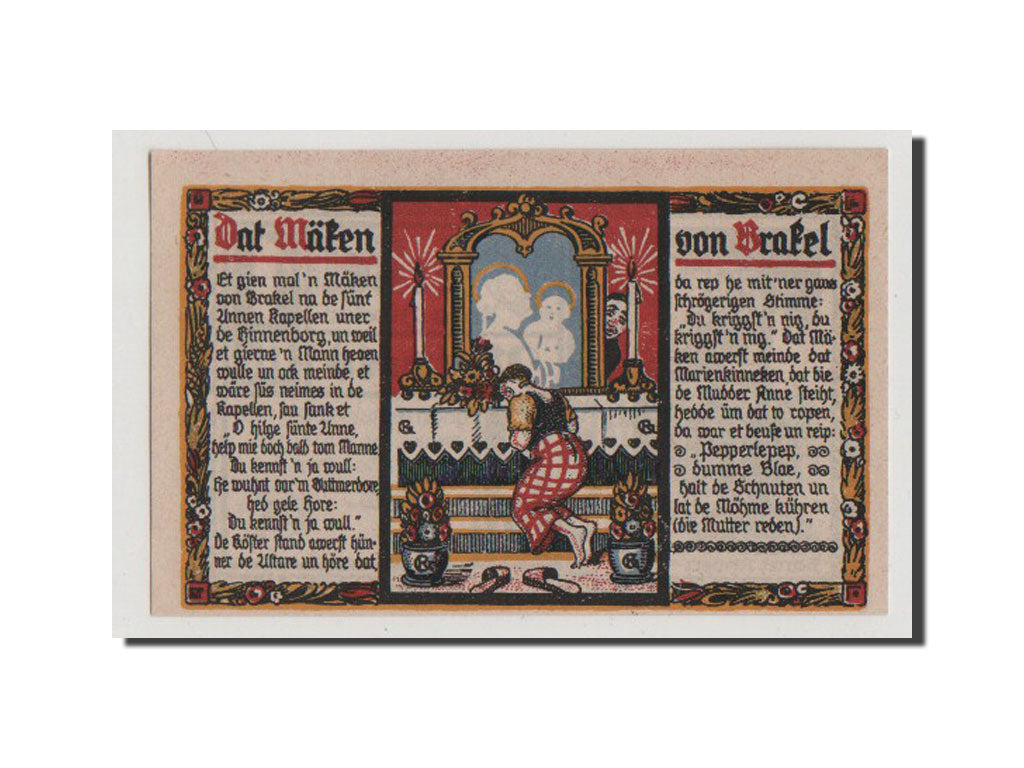 Banconote, Germania, Brakel Stadt, 1 Mark, 1921, SPL+, Mehl:150.2
