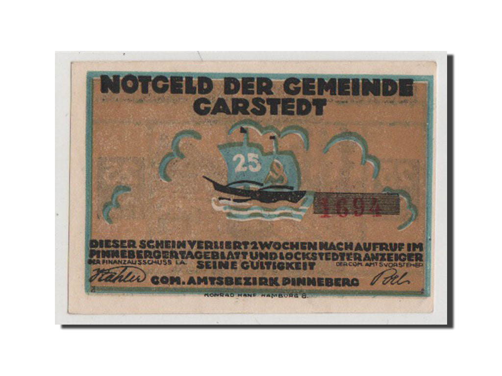 Geldschein, Deutschland, Schleswig-Holstein, 25 Pfennig, UNZ-, Mehl:408.1a