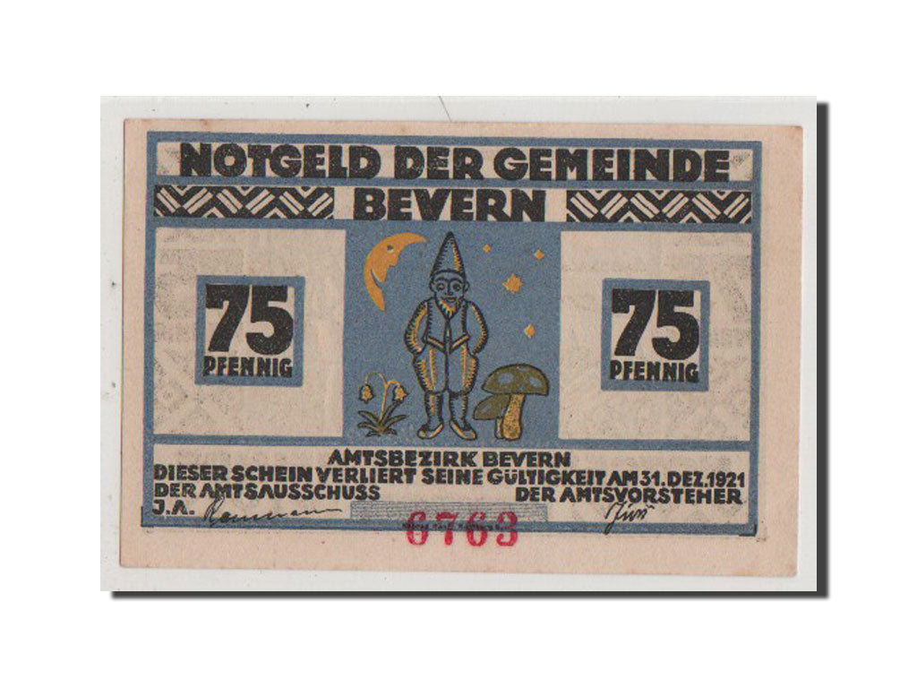 Banconote, Germania, Schleswig-Holstein, 75 Pfennig, 1921, SPL+, Mehl:97.1a