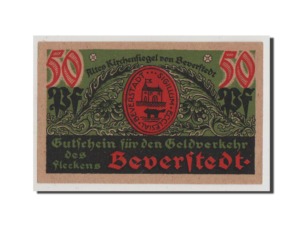 Geldschein, Deutschland, Beverstedt Gemeinde, 50 Pfennig, 1922, UNZ-, Mehl:98.1