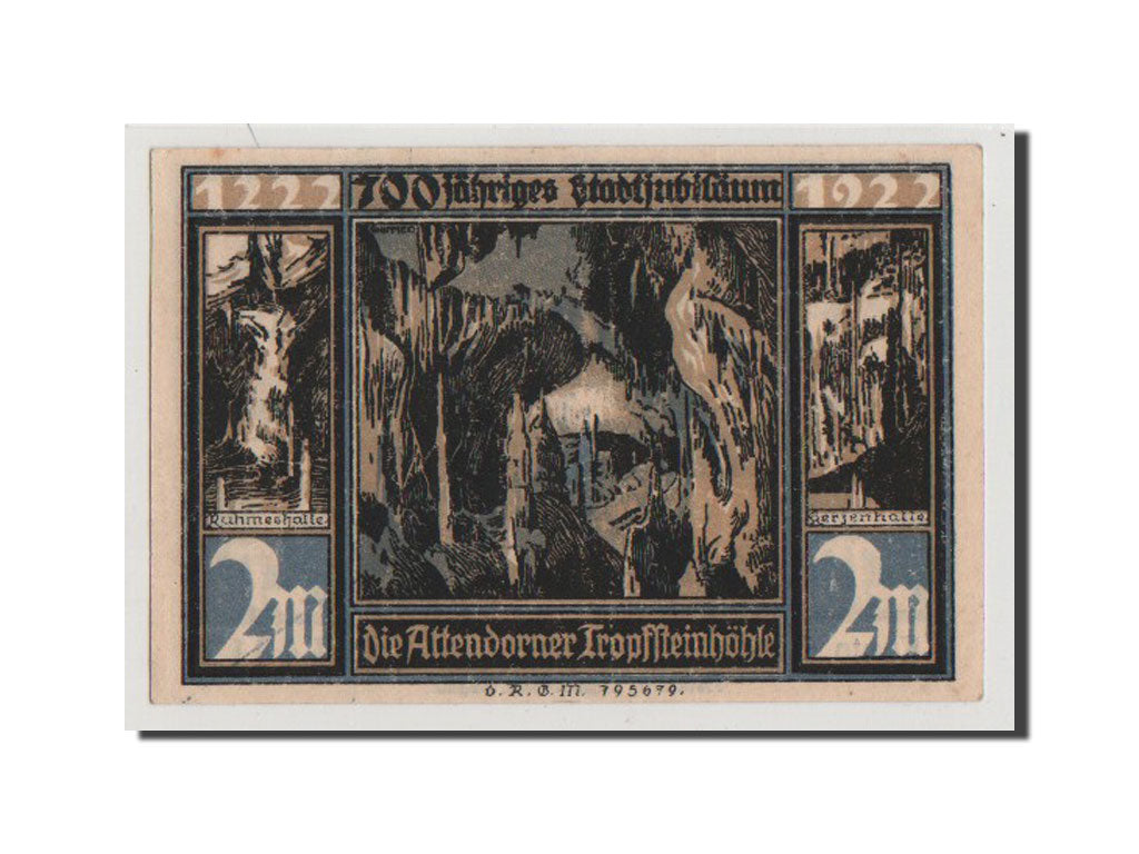 Banconote, Germania, Attendorn, 2 Mark, SPL+, Mehl:51.1c
