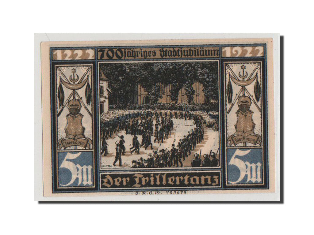Geldschein, Deutschland, Attendorn, 5 Mark, 1922, UNZ-, Mehl:51.1c