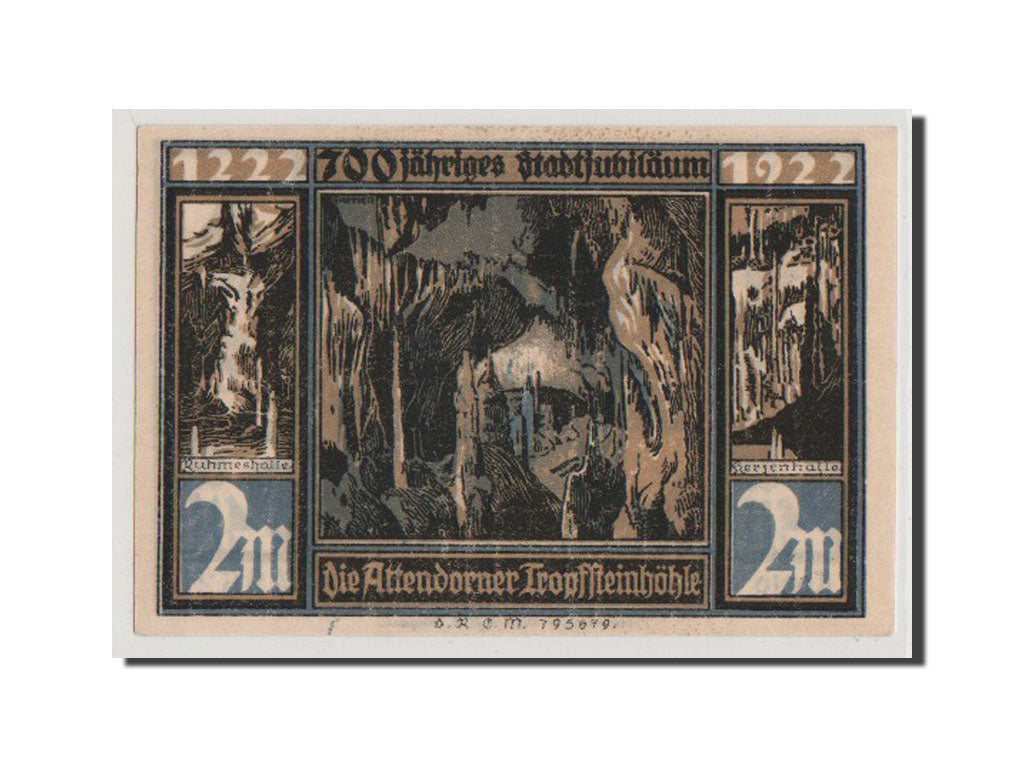 Geldschein, Deutschland, Attendorn, 2 Mark, UNZ-, Mehl:51.1c