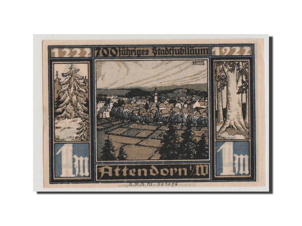 Banconote, Germania, Attendorn, 1 Mark, SPL+, Mehl:51.1c