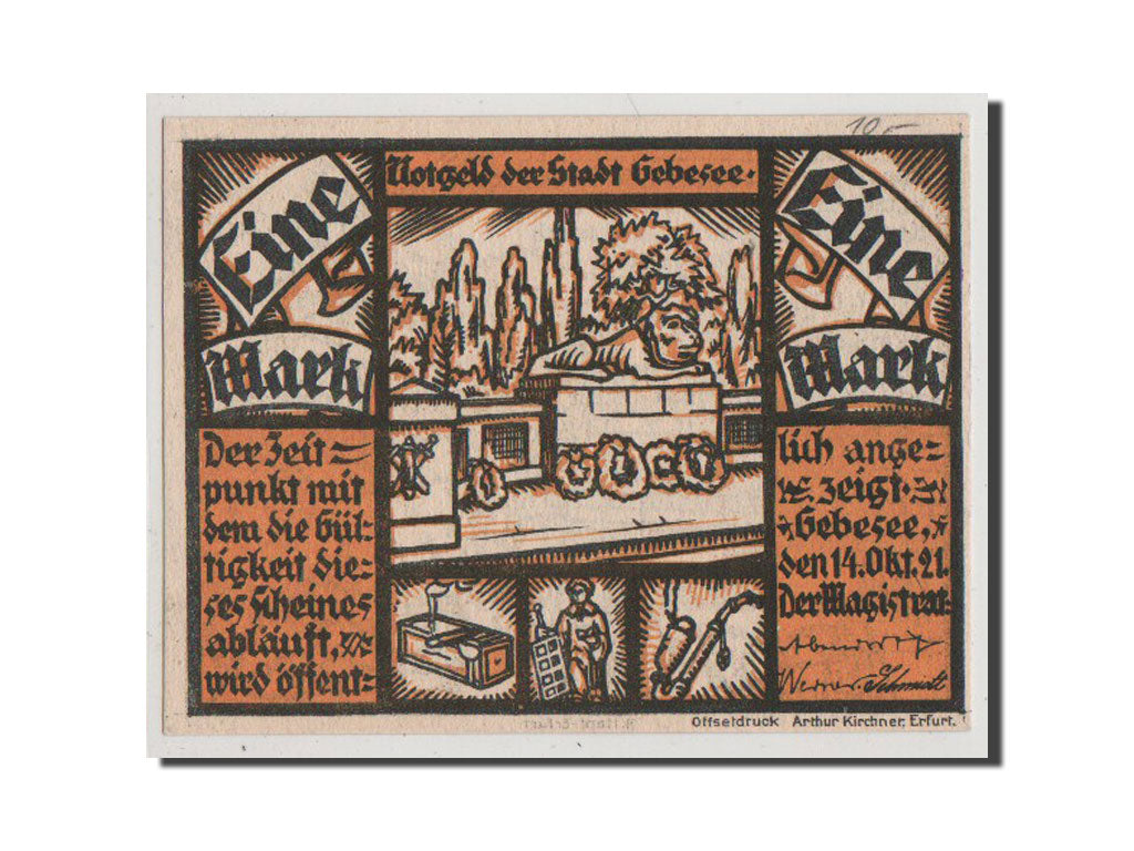 Banknote, Germany, Provinz Sachsen, Thüringischer Teil, 1 Mark, 1921, UNC(64)