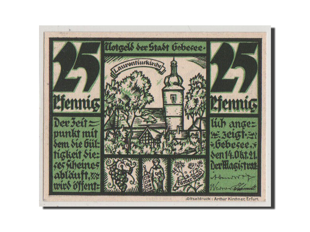 Geldschein, Deutschland, Provinz Sachsen, Thüringischer Teil, 25 Pfennig, 1921