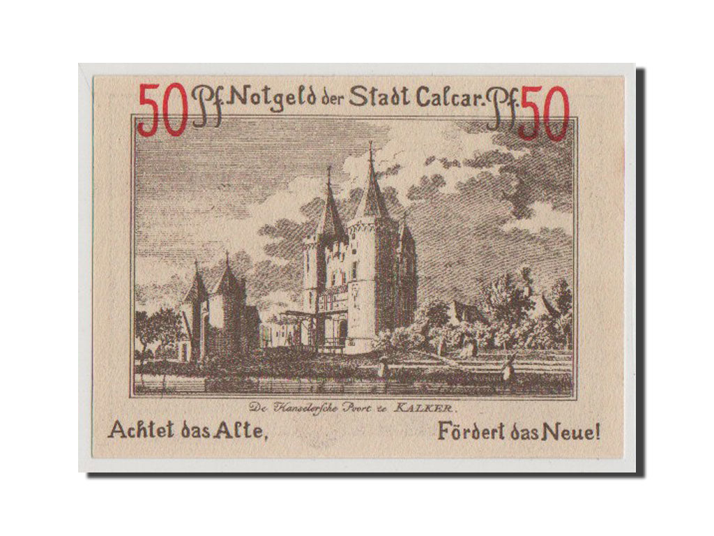 Billet, Allemagne, Calcar Stadt, 50 Pfennig, 1922, NEUF, Mehl:214.1