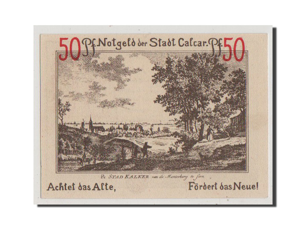 Billet, Allemagne, Calcar Stadt, 50 Pfennig, 1922, NEUF, Mehl:214.1