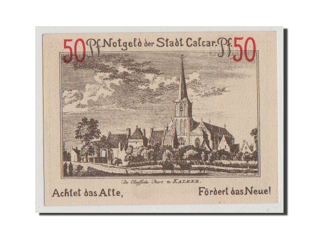 Billet, Allemagne, Calcar Stadt, 50 Pfennig, 1922, NEUF, Mehl:214.1