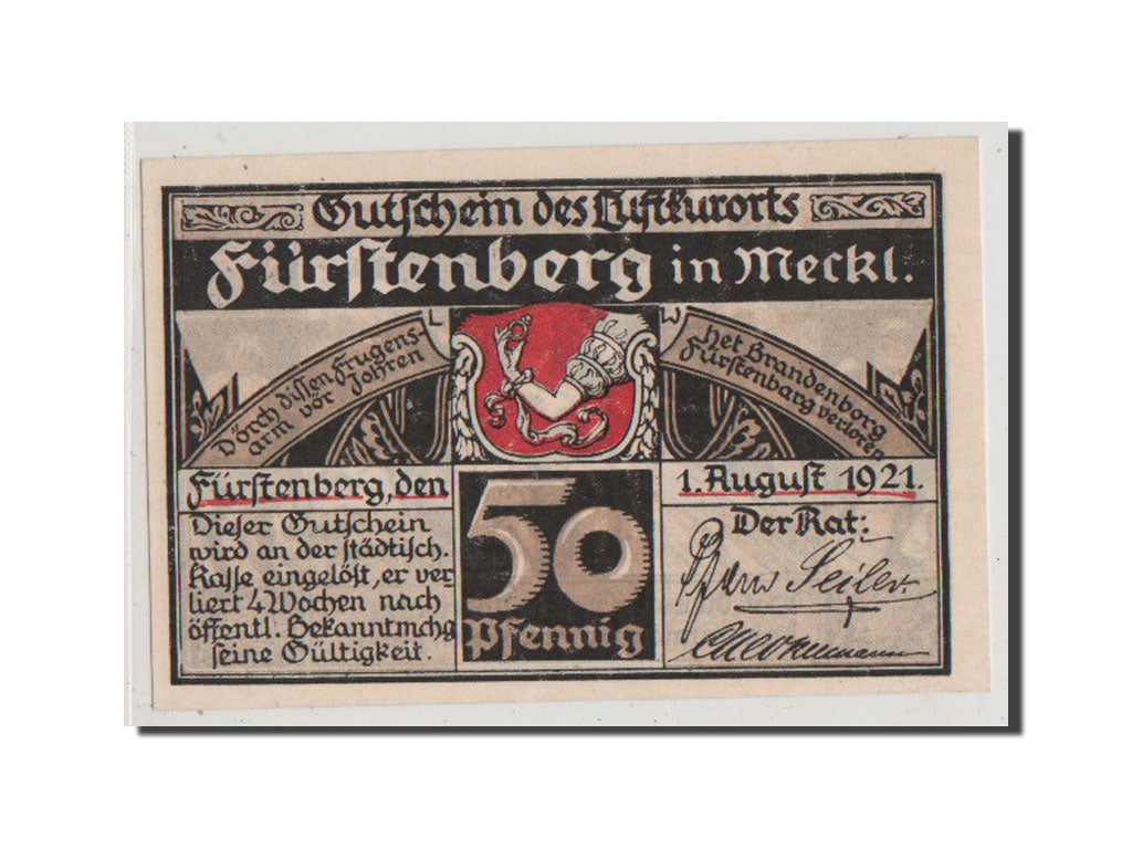 Banconote, Germania, Furstenberg in Meckl, 50 Pfennig, 1921, SPL+, Mehl:402.2