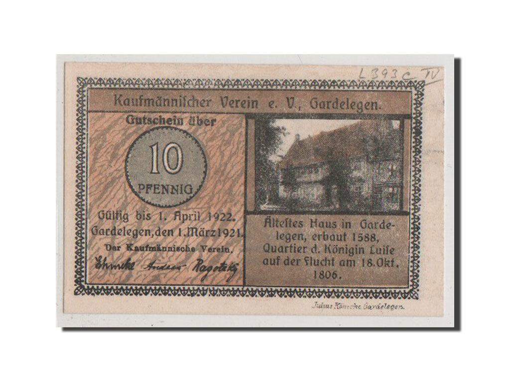 Geldschein, Deutschland, Provinz Sachsen, 10 Pfennig, 1921, UNZ-, Mehl:407.5
