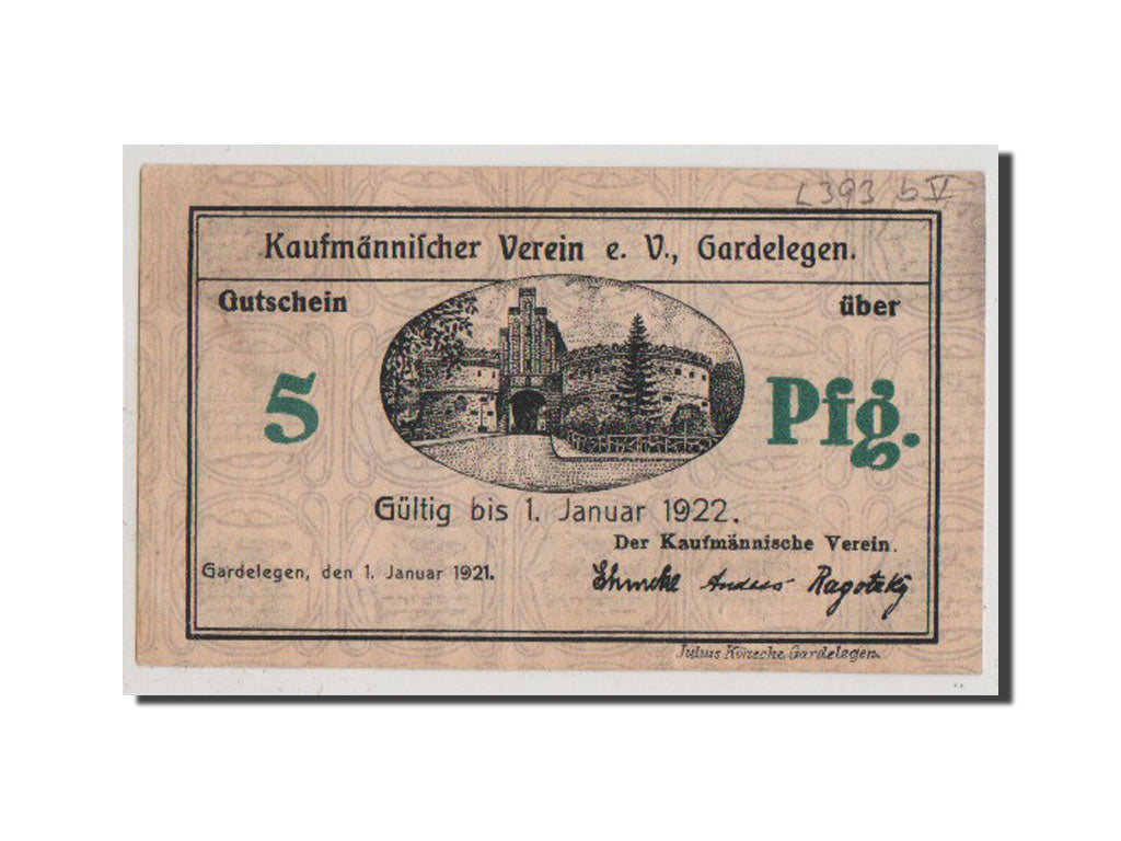 Geldschein, Deutschland, Provinz Sachsen, 5 Pfennig, 1921, UNZ-, Mehl:407.3