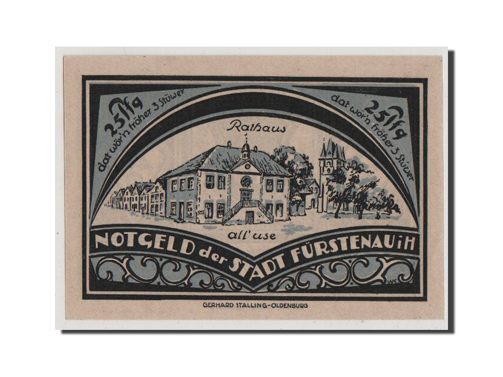 Billet, Allemagne, Furstenau, 25 Pfennig, 1921, SPL+, Mehl:400.1