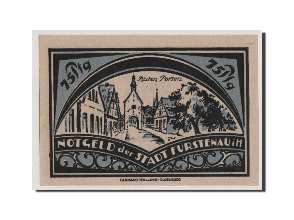Banconote, Germania, Furstenau, 75 Pfennig, 1921, SPL+, Mehl:400.1