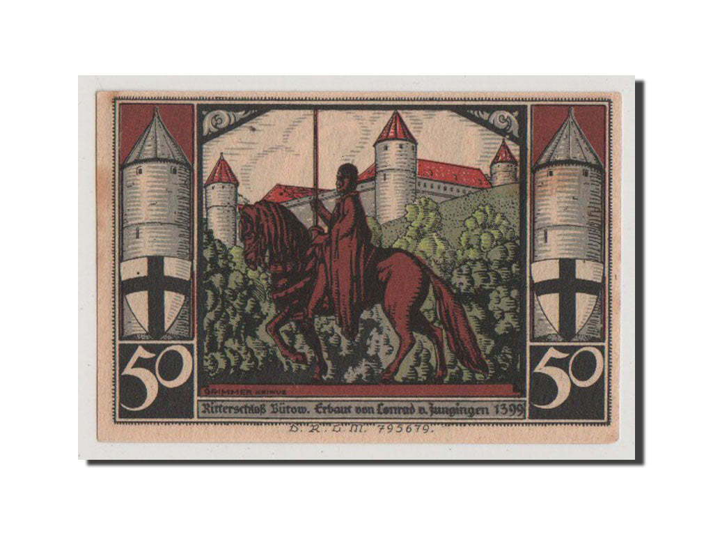 Billete, Alemania, Butow Stadtbank, 50 Pfennig, SC+, Mehl:204.1a