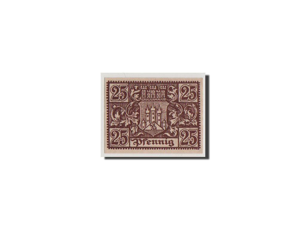 Banconote, Germania, Bischofsheim v. Rhon Stadt, 25 Pfennig, SPL+, Mehl:107.1