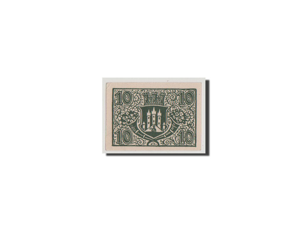 Billete, Alemania, Bischofsheim v. Rhon Stadt, 10 Pfennig, SC+, Mehl:107.1