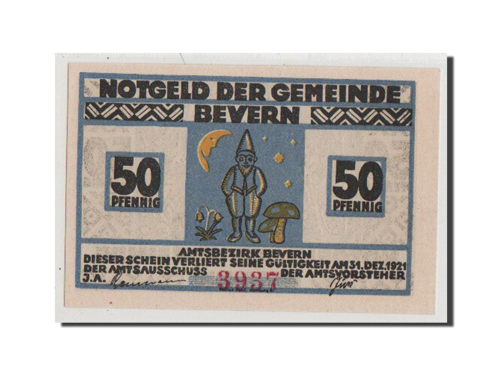 Banconote, Germania, Schleswig-Holstein, 50 Pfennig, 1921, FDS, Mehl:97.1a