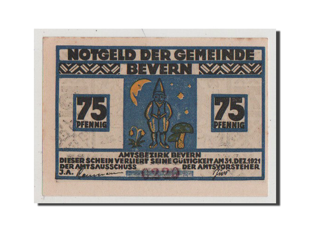 Geldschein, Deutschland, Schleswig-Holstein, 75 Pfennig, 1921, UNZ, Mehl:97.1a