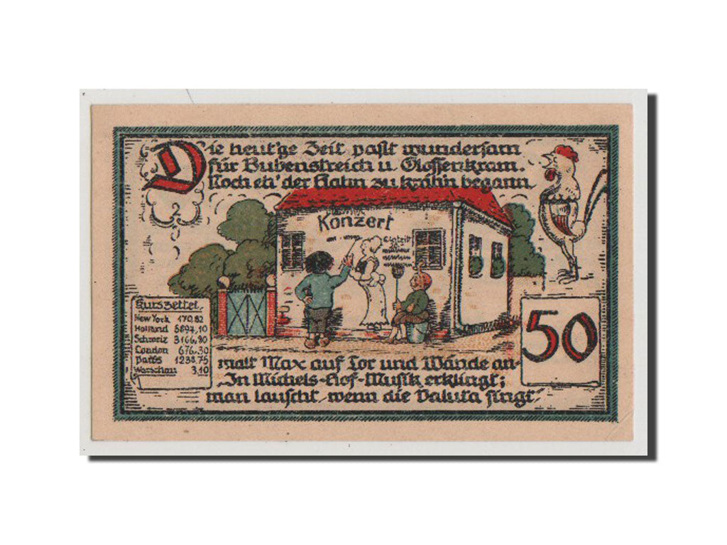 Banconote, Germania, Gater Sleben, 50 Pfennig, 1921, SPL+, Mehl:409.1